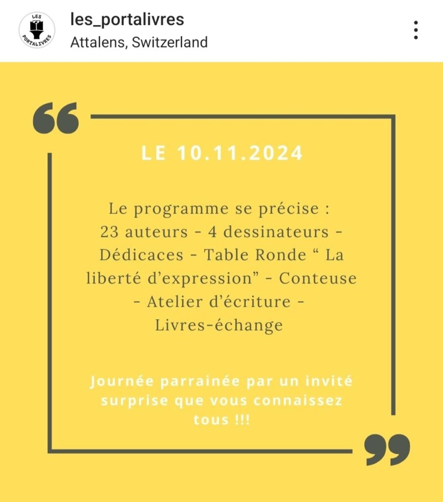 Les Portalivres - Programme